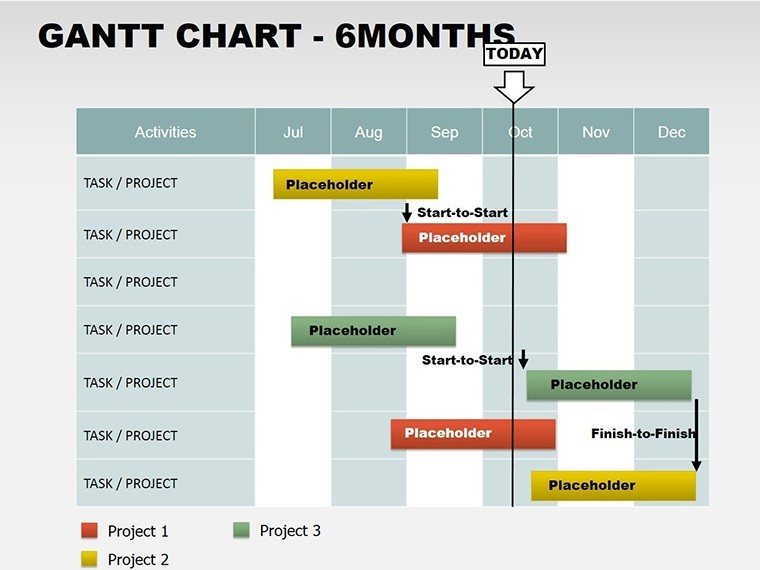 Gantt Chart  on Gantt Powerpoint Charts   Pc00067 Template Info Free 6 Months Gantt