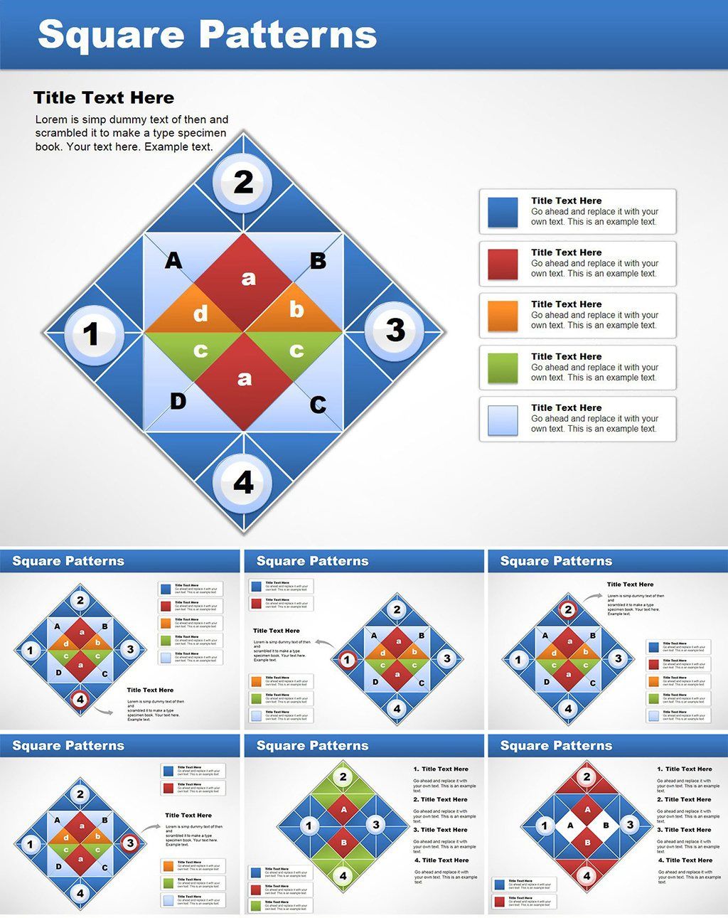 Square Patterns Keynote Charts Template for Presentation