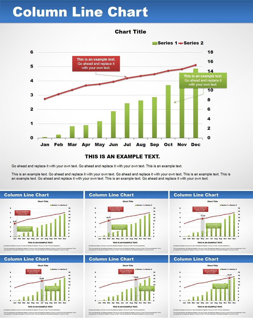 Column Line Charts Template for Keynote Presentations