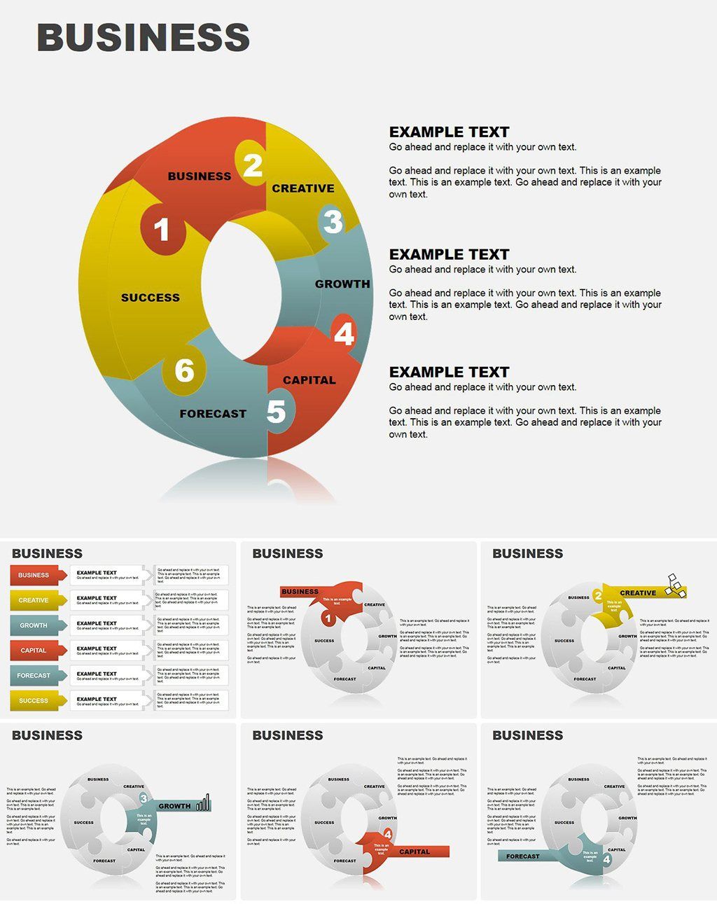 3D Business Puzzle Charts for Keynote Strategy