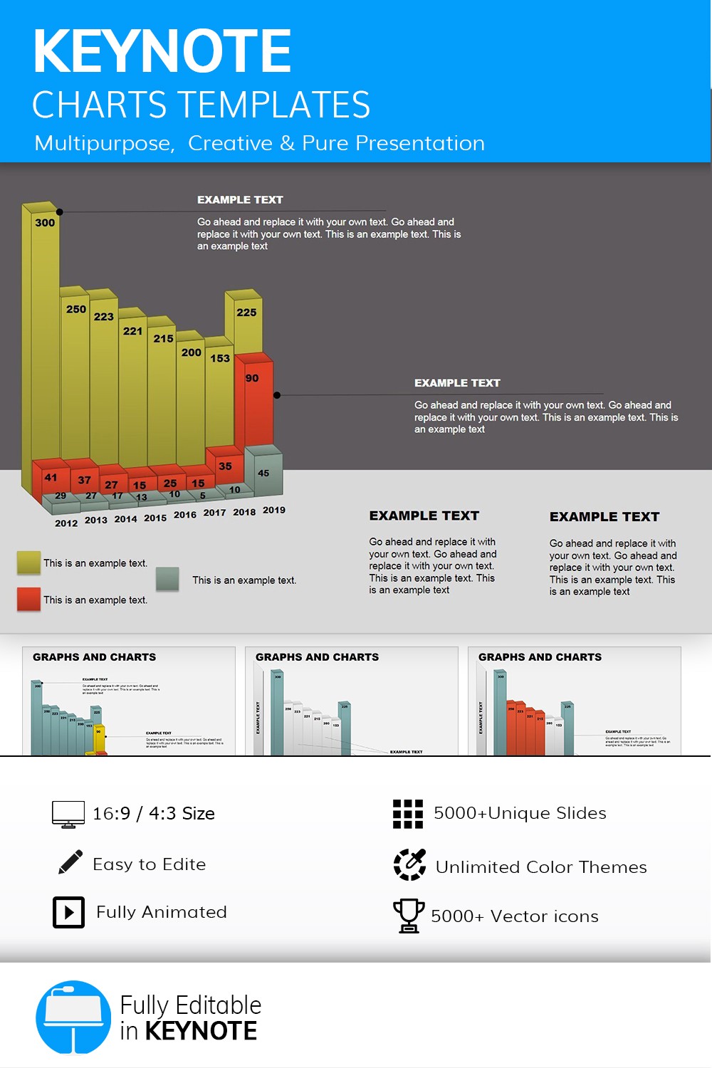 Graphs Keynote Charts Template Professional Infographic Presentation 1749