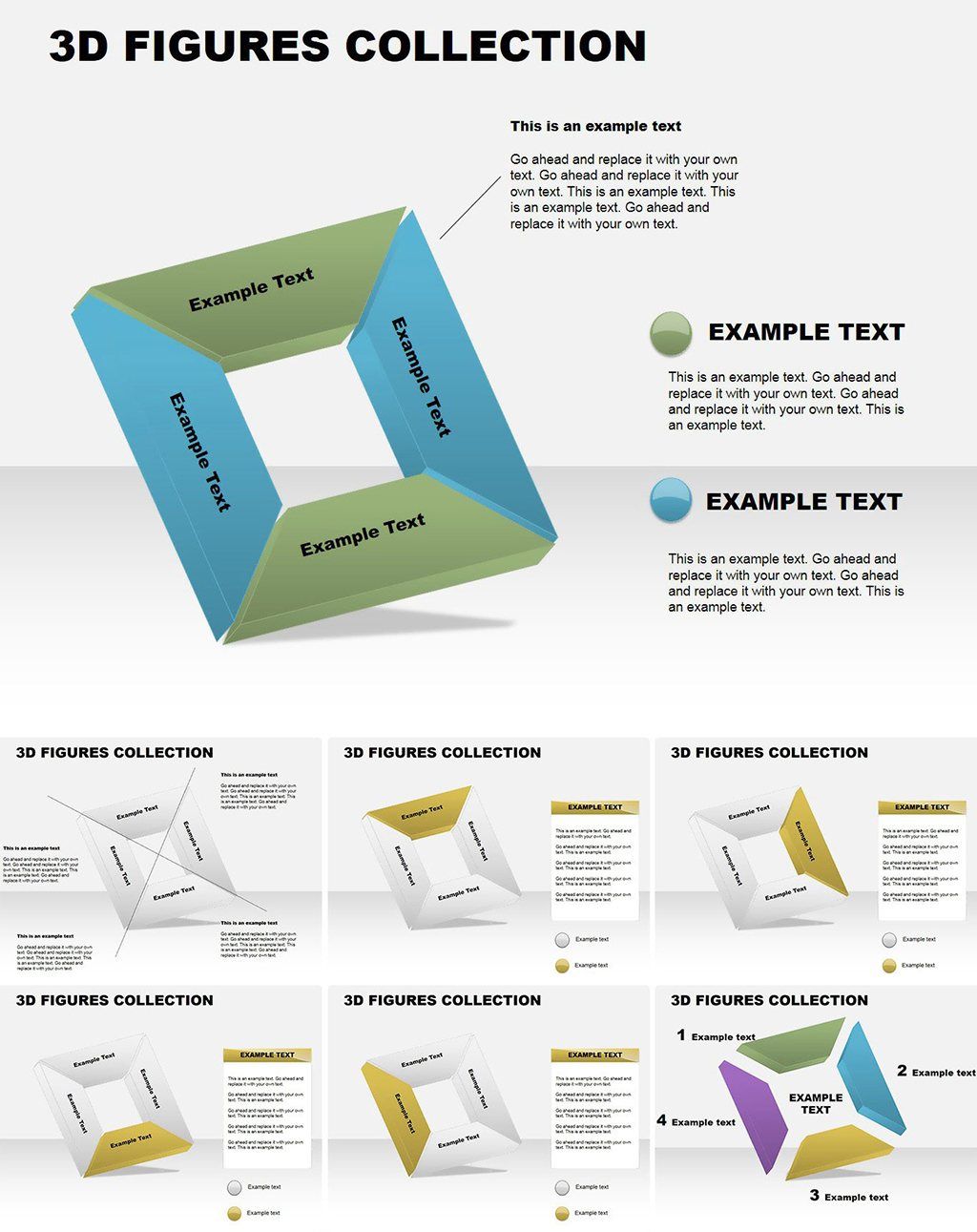 3D Square Collection Keynote chart template