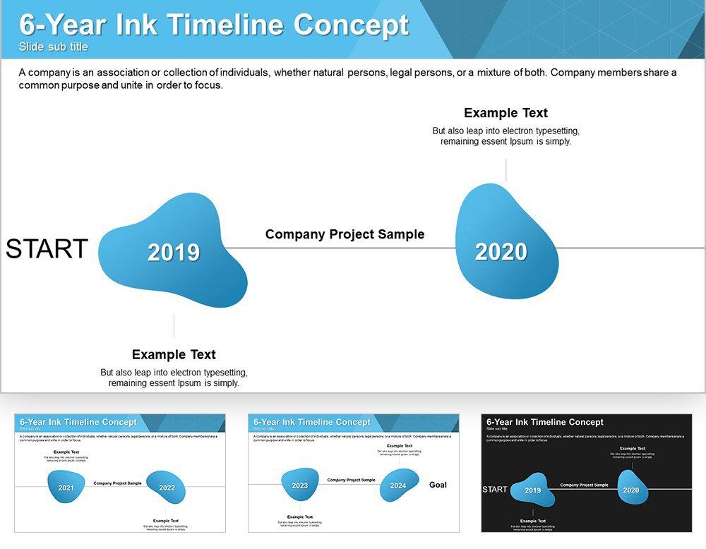 Free Ink Timelines Concept Keynote Charts Download Template