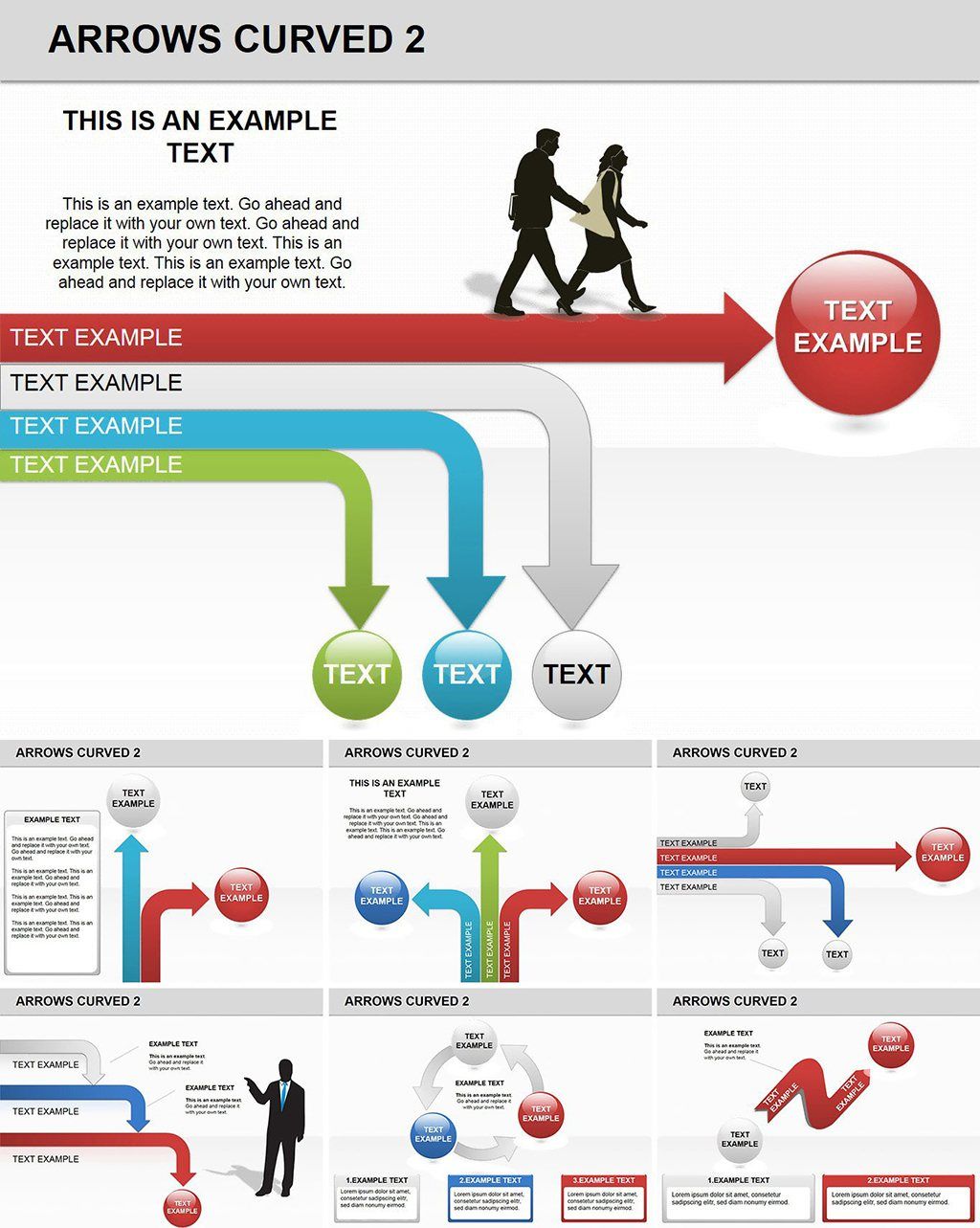 Direction Arrows Keynote Diagrams Template for Presentation