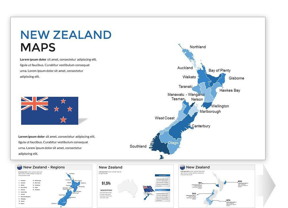 New Zealand Keynote Maps Templates