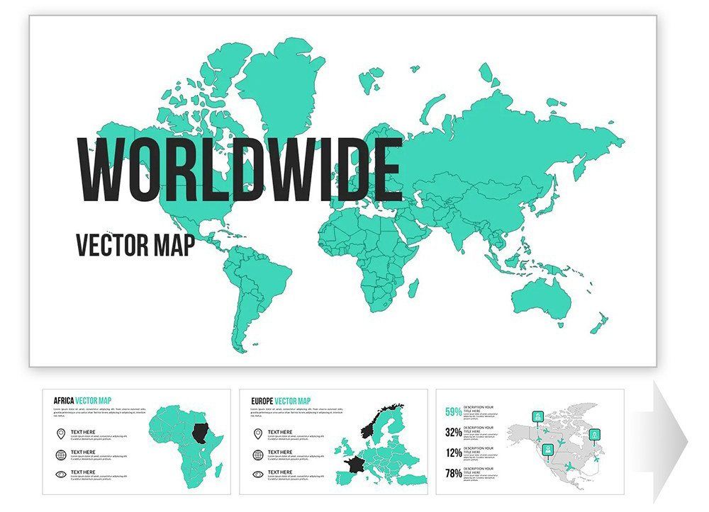 Worldwide Vector Map for Keynote Presentation Download HighQuality