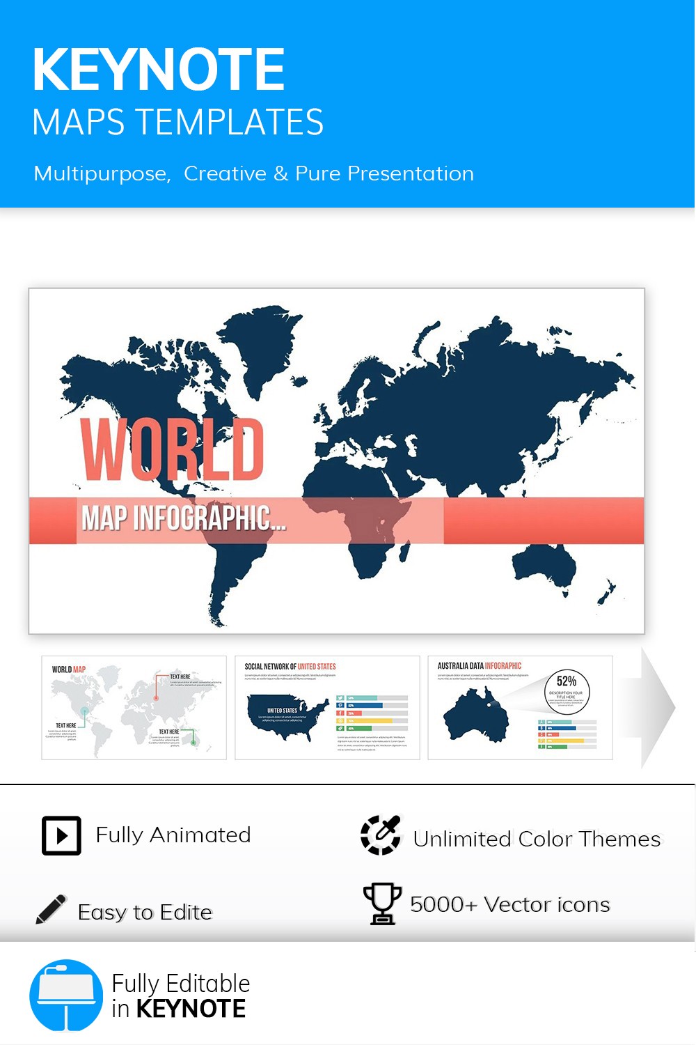 World Infographic Keynote Maps Presentation | ImagineLayout.com