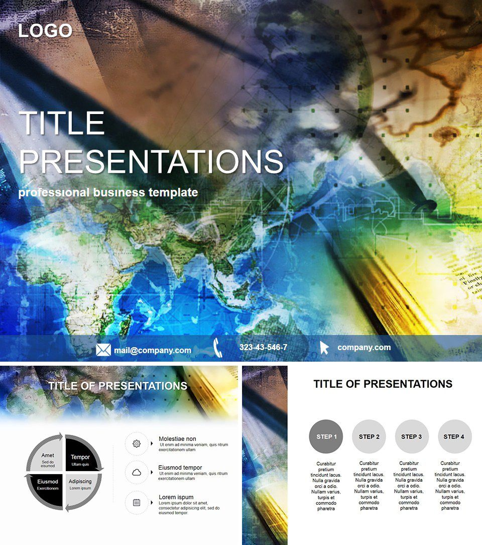 Geographic Maps Keynote Templates, Presentation Themes