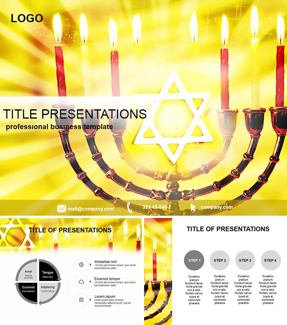 Jewish Candle Keynote Template | ImagineLayout.com