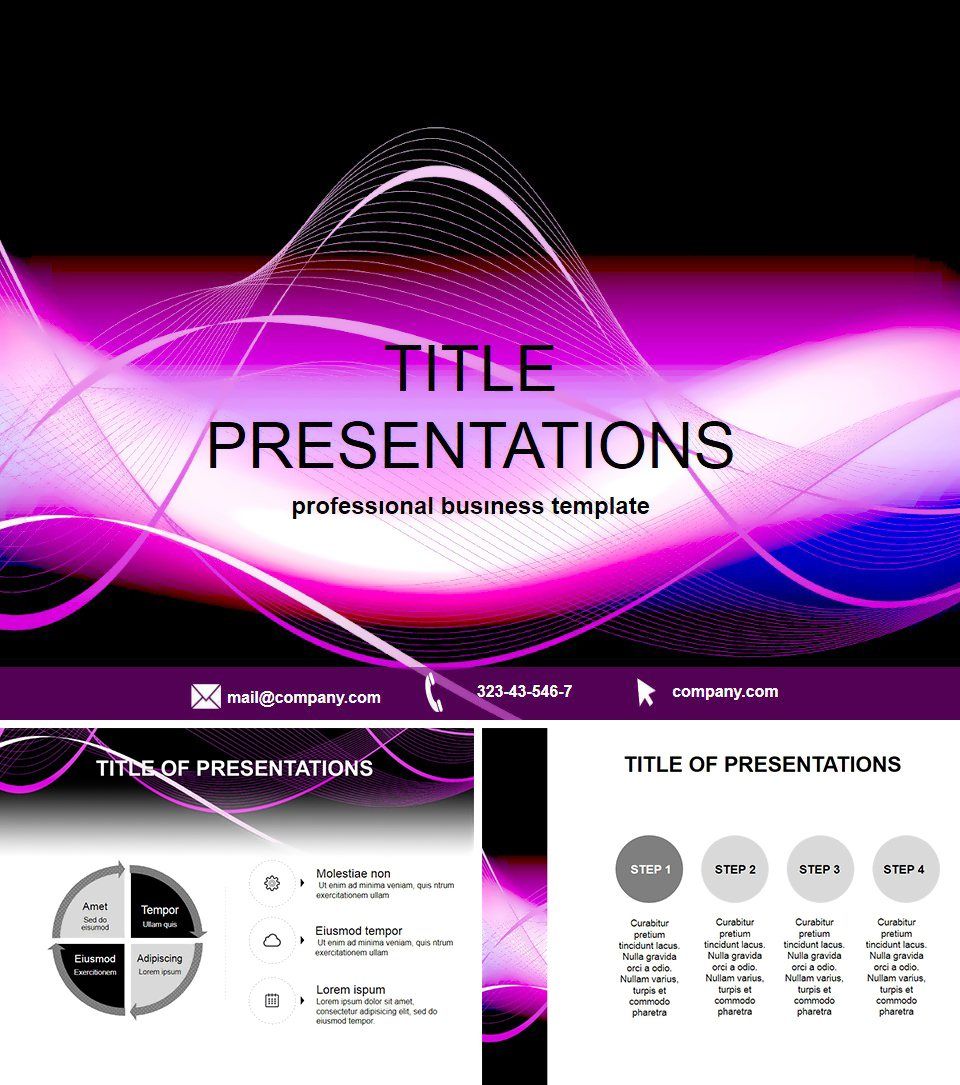 Purple Wave Keynote themes | ImagineLayout.com