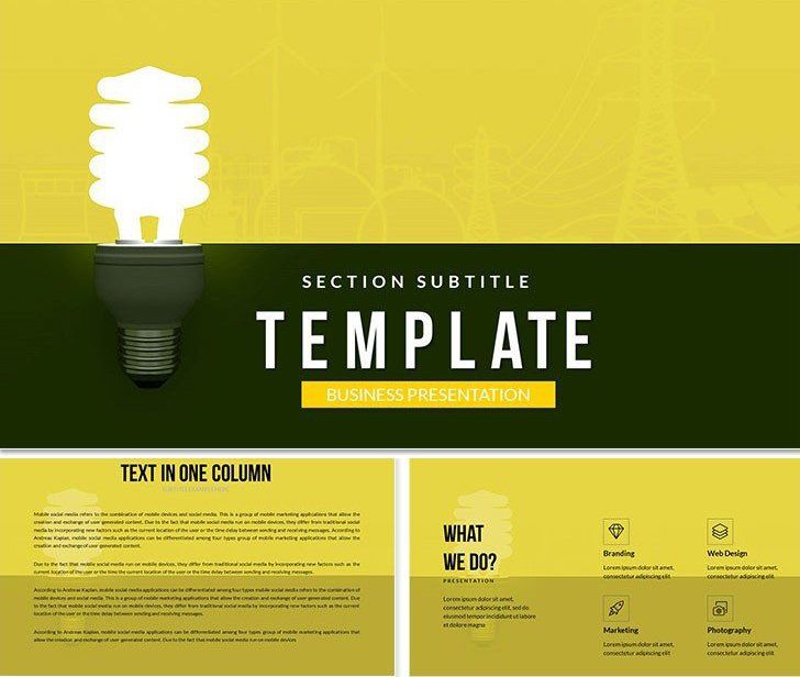 Energy Saving Lamp Keynote template