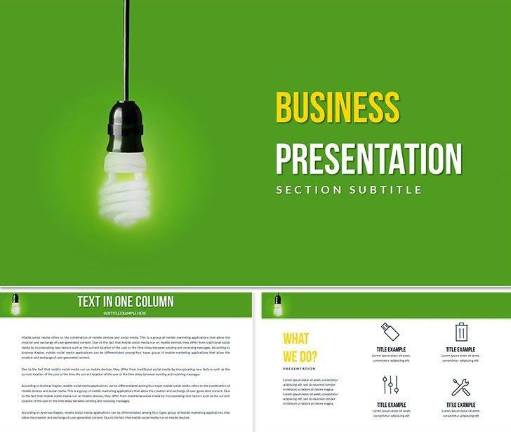 Key Themes Slide Example Fluorescent Lamp Keynote templates - Themes