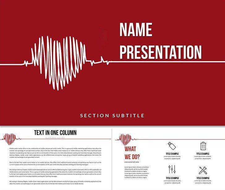 Heartbeat Keynote Themes Download Editable Presentation Template
