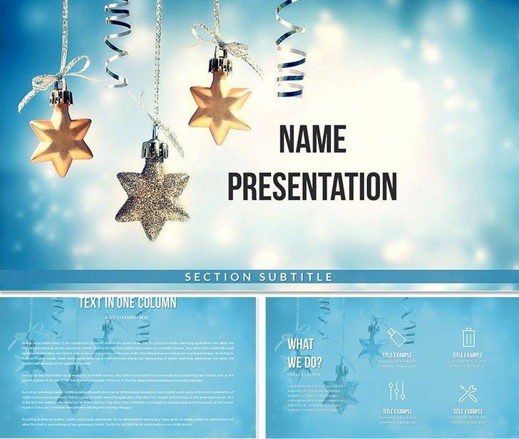 Stars Christmas Decorations Keynote Template for Holidays