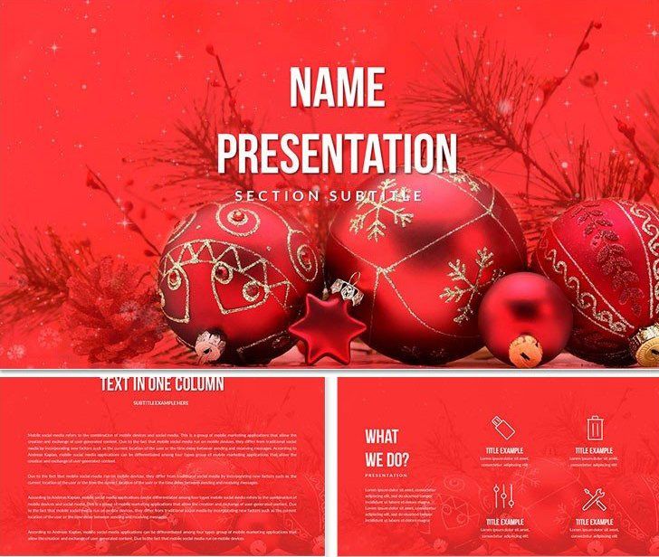 Christmas Ornaments Keynote Template for Holiday Decor