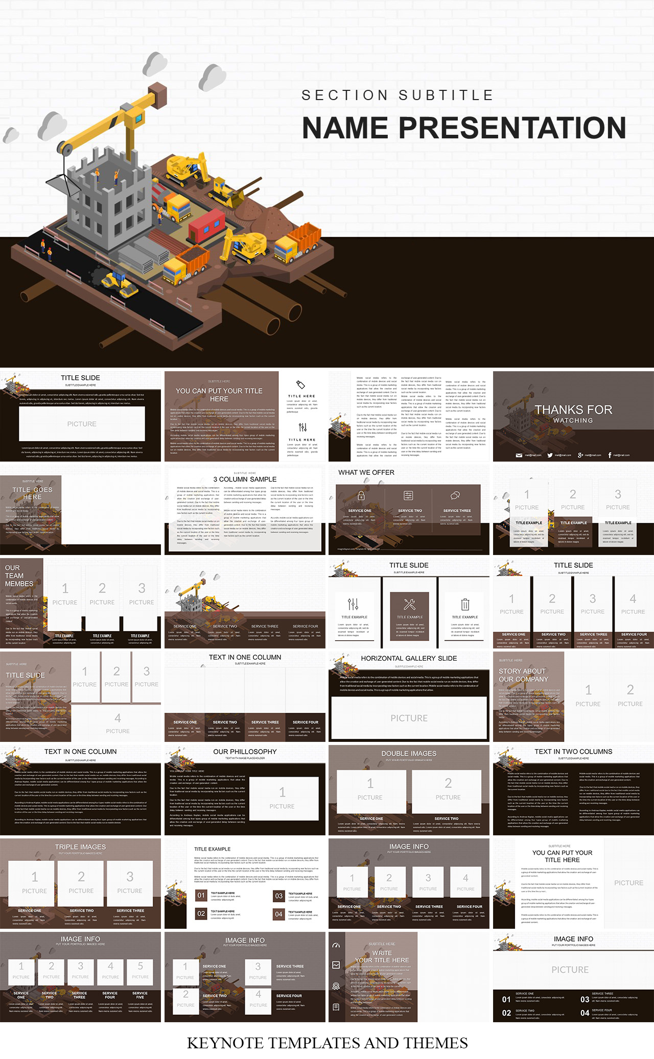 Infrastructure Works in Construction Keynote Template