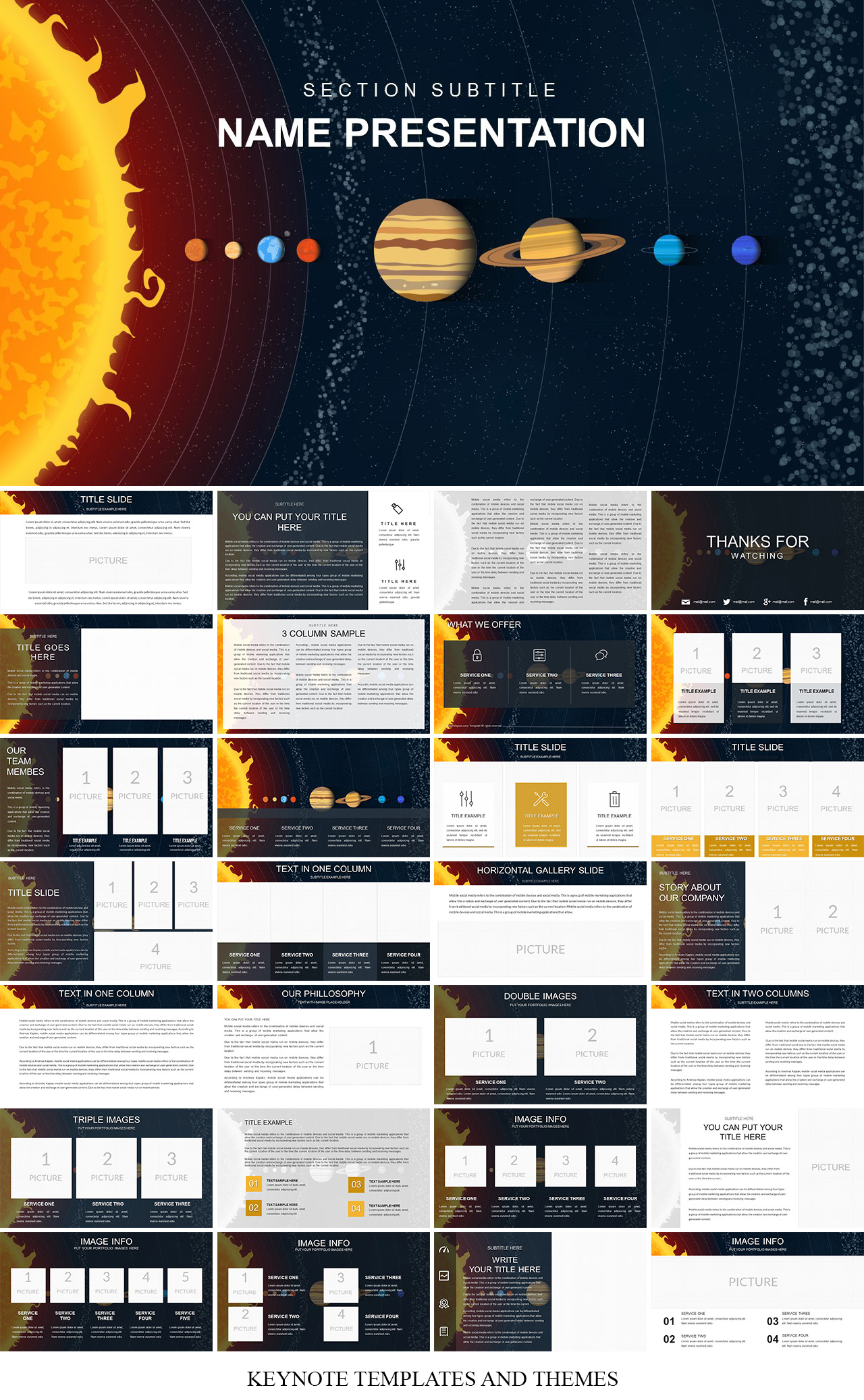 Solar System Planets Keynote Template 9650