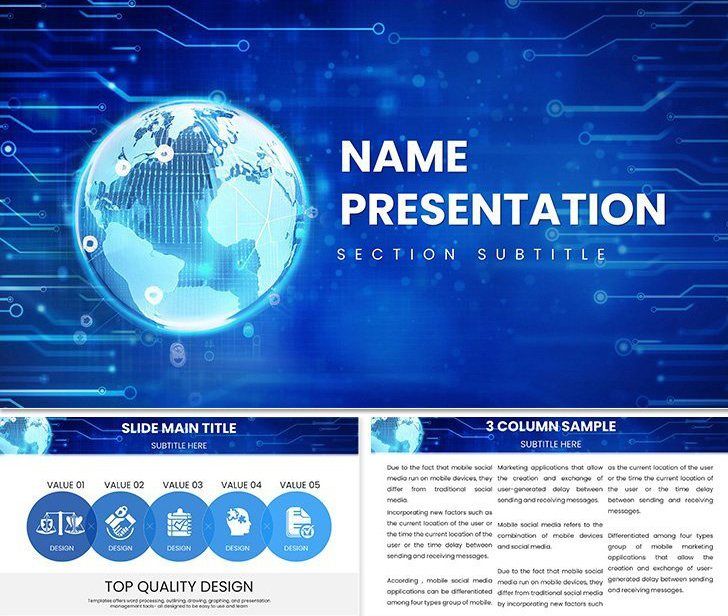 Computer Networks Templete Powerful Internet Network Keynote Template for Tech Experts