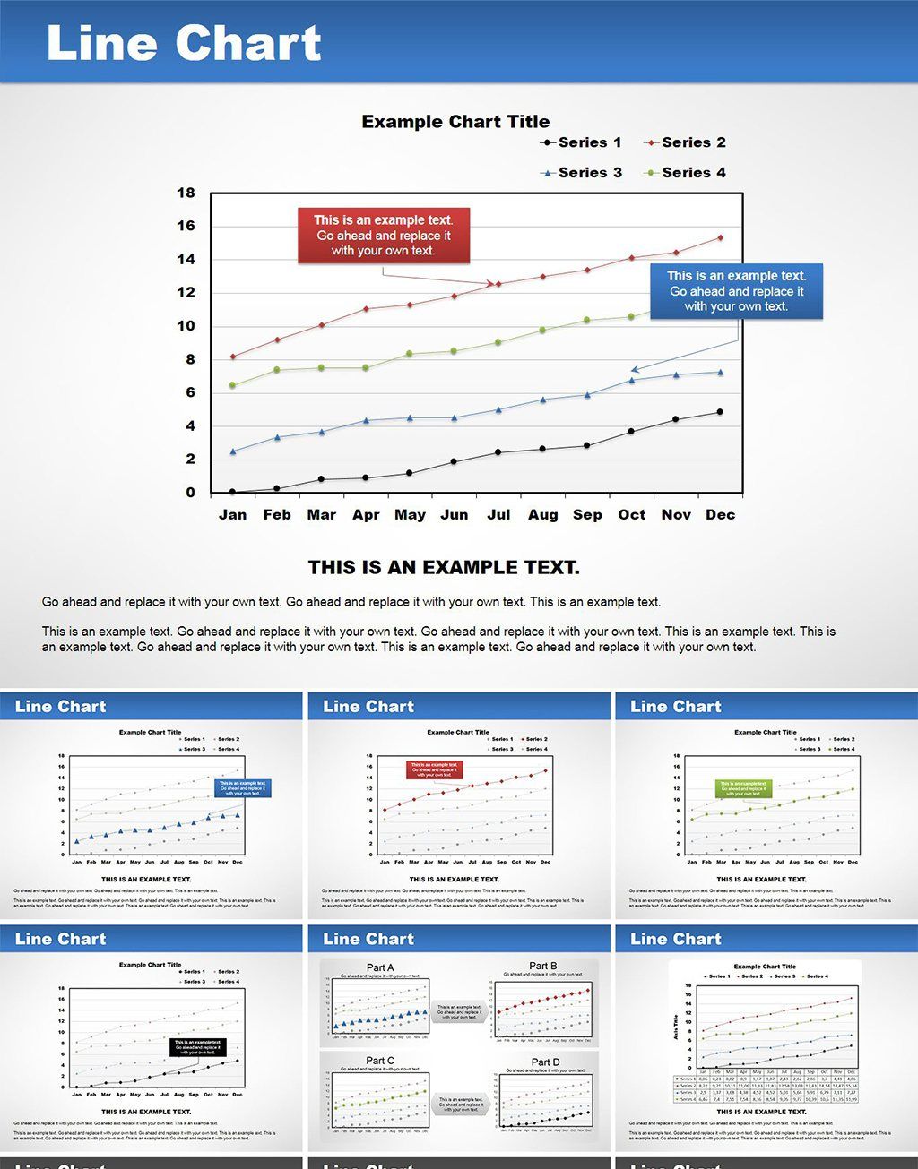Professional Line Graph PowerPoint Charts Template