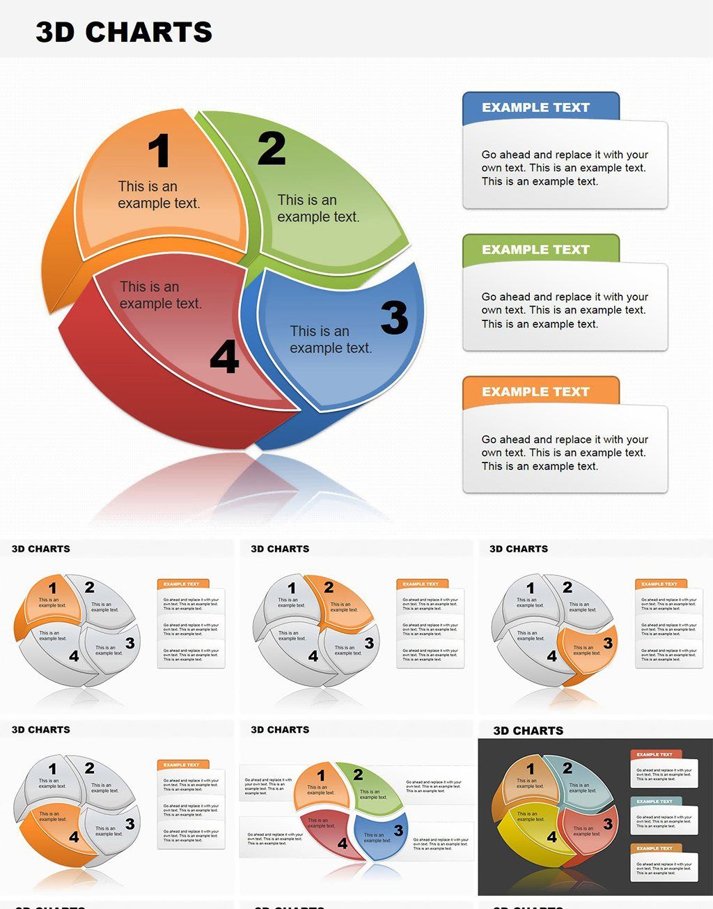 3D PIE PowerPoint Charts