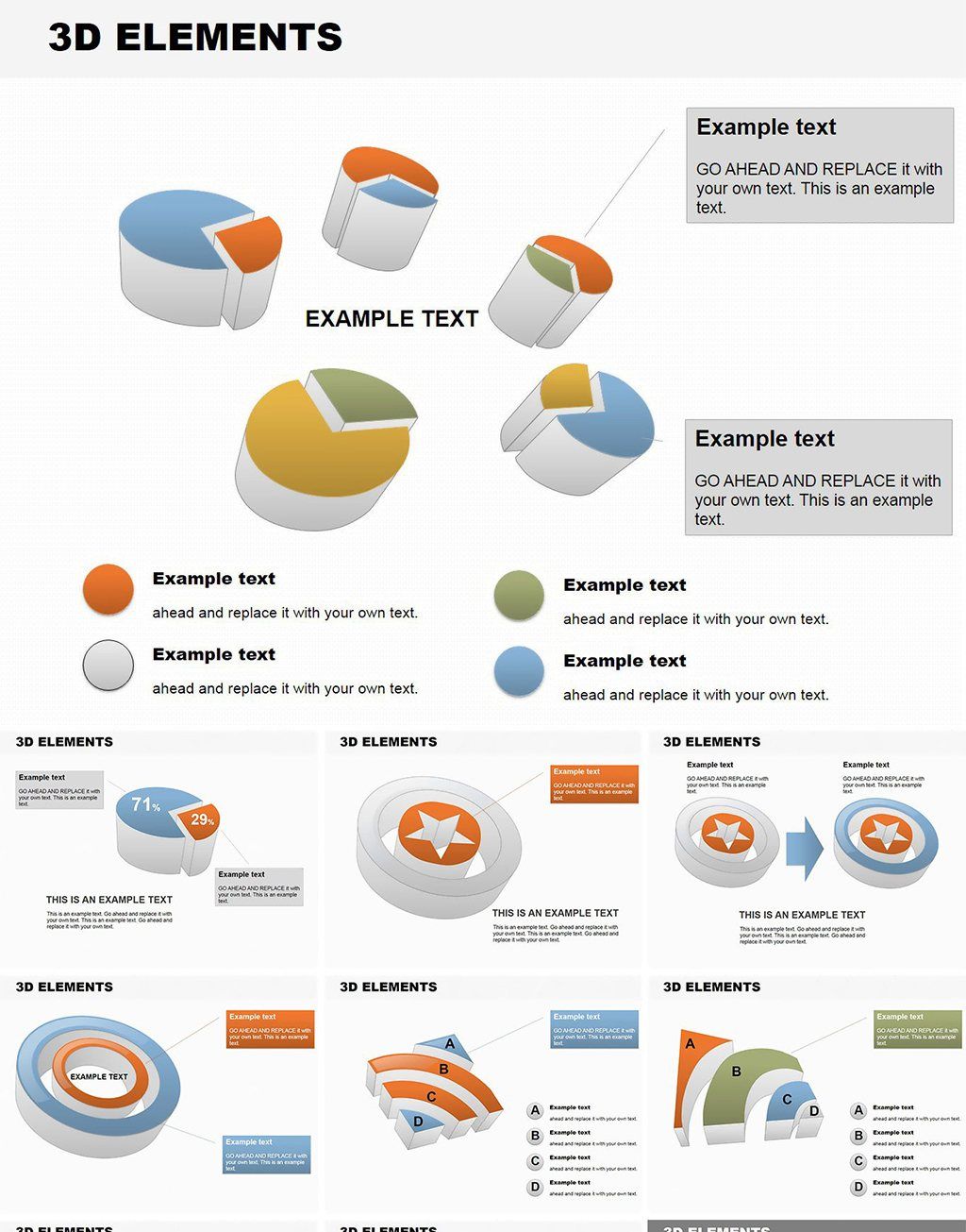 3D Elements PowerPoint Charts Template: Download PPTX Presentation