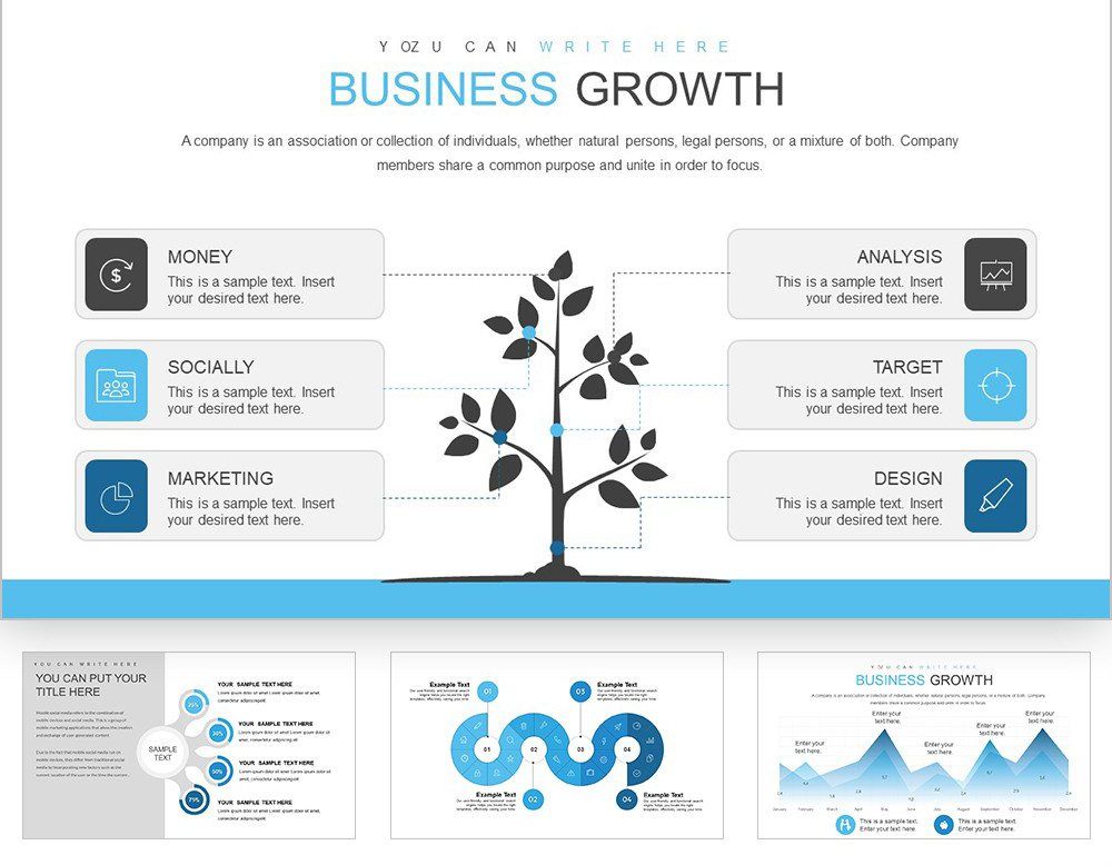 Sales Growth Earnings Charts for PowerPoint