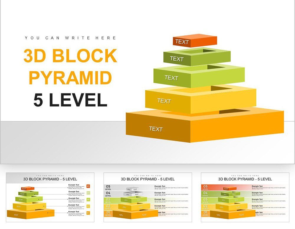 5-Level 3D Pyramid PowerPoint Template: Engage & Customize