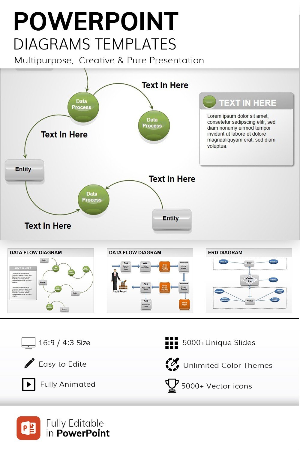 Data Flow PowerPoint diagrams for Presentation