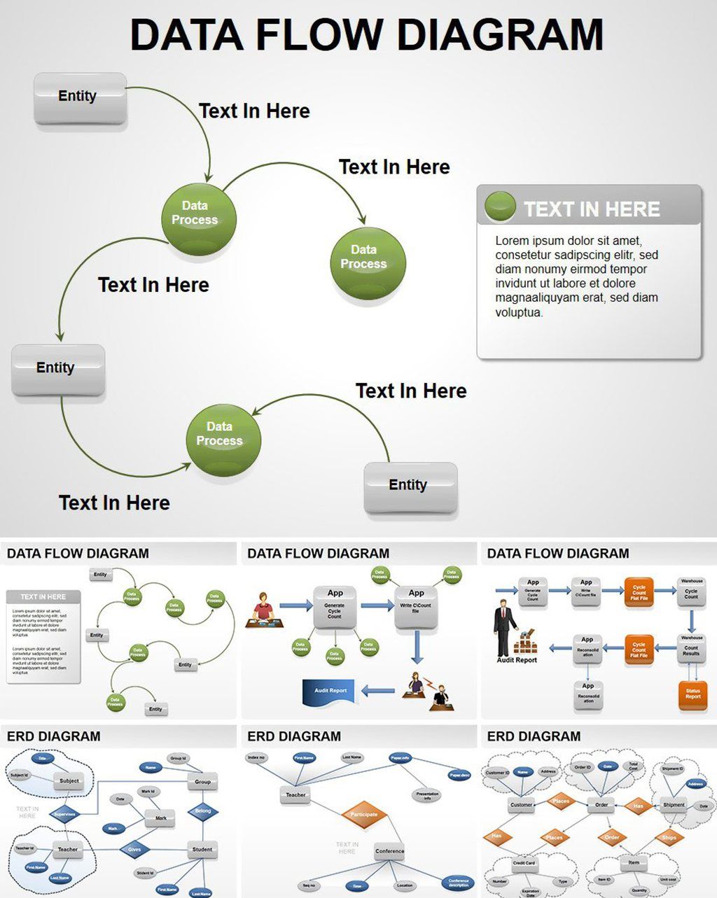 Data Flow PowerPoint diagrams for Presentation