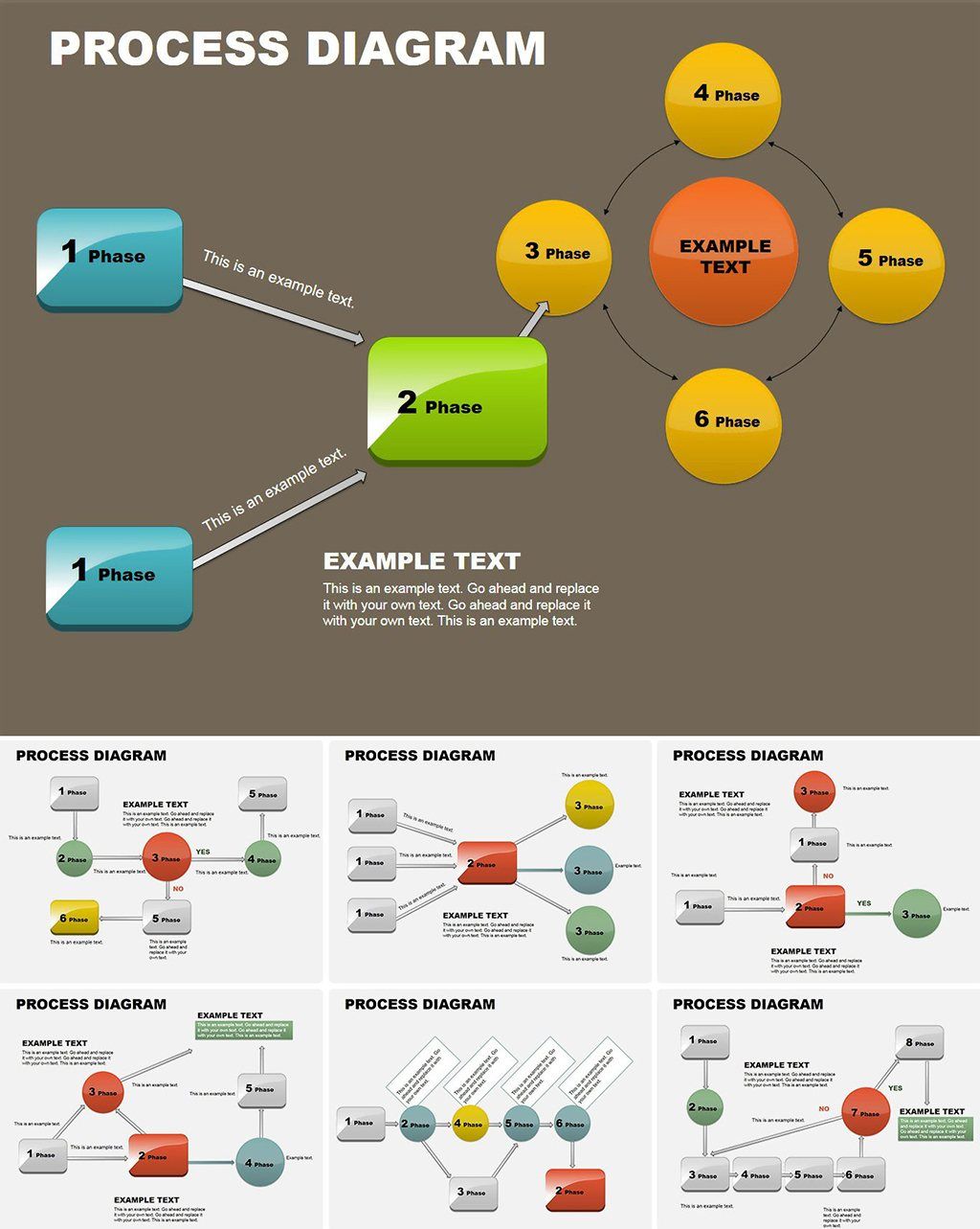 Process Block Schemes Powerpoint diagrams