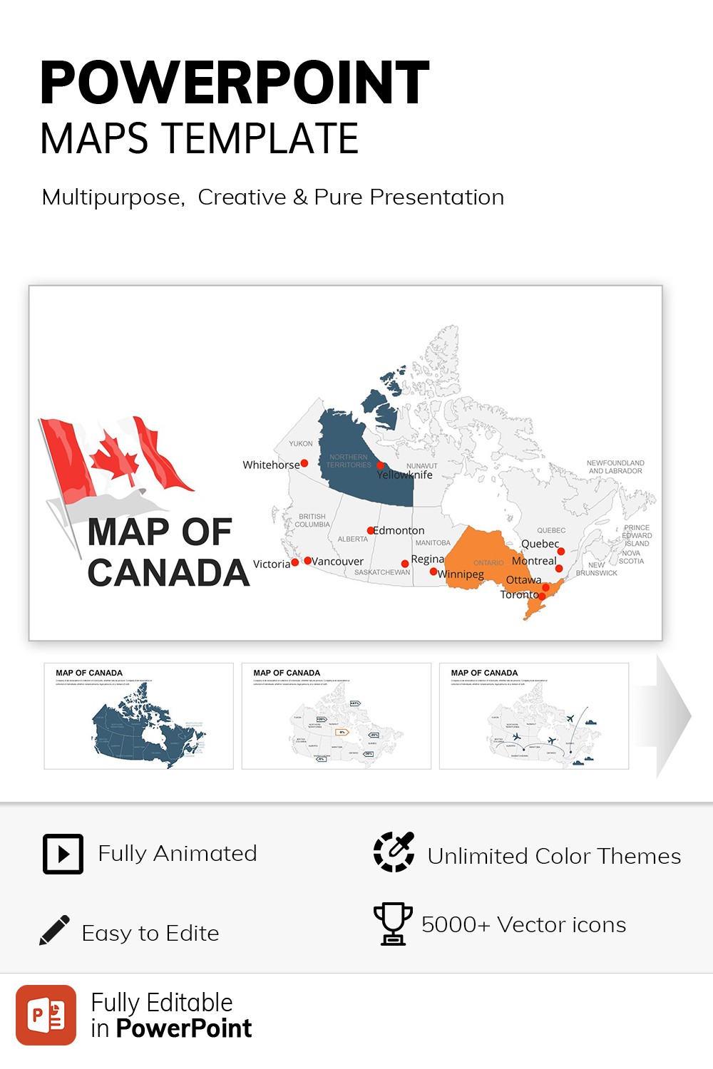 Editable Canada PowerPoint maps | ImagineLayout.com