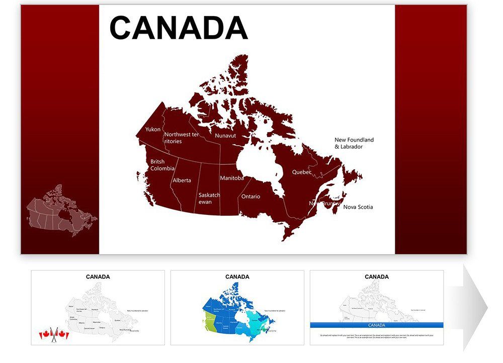 Province Canada PowerPoint Maps Template For Presentations: Download PPT