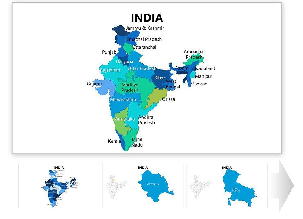 Complete India Powerpoint Maps Presentation