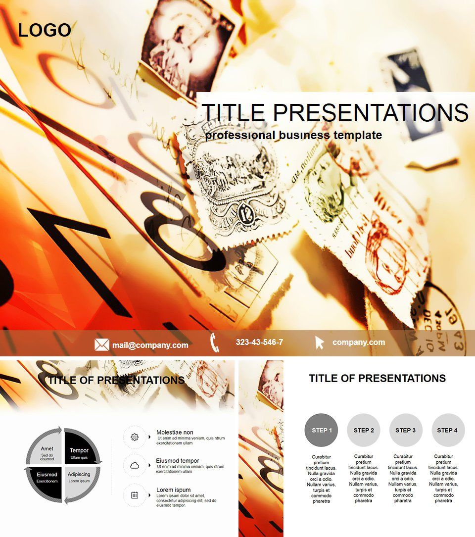 Postage Stamps PowerPoint template