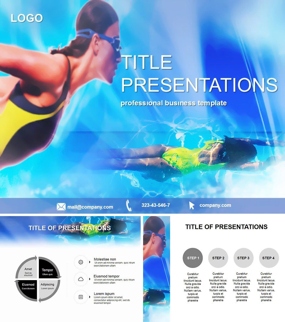 Jump Pool PowerPoint template for Presentation | ImagineLayout.com