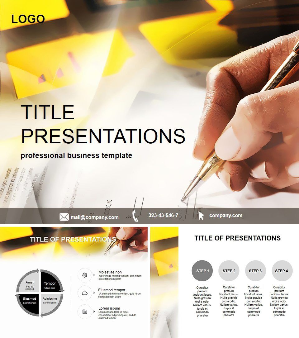 Subscribes business document PowerPoint Template