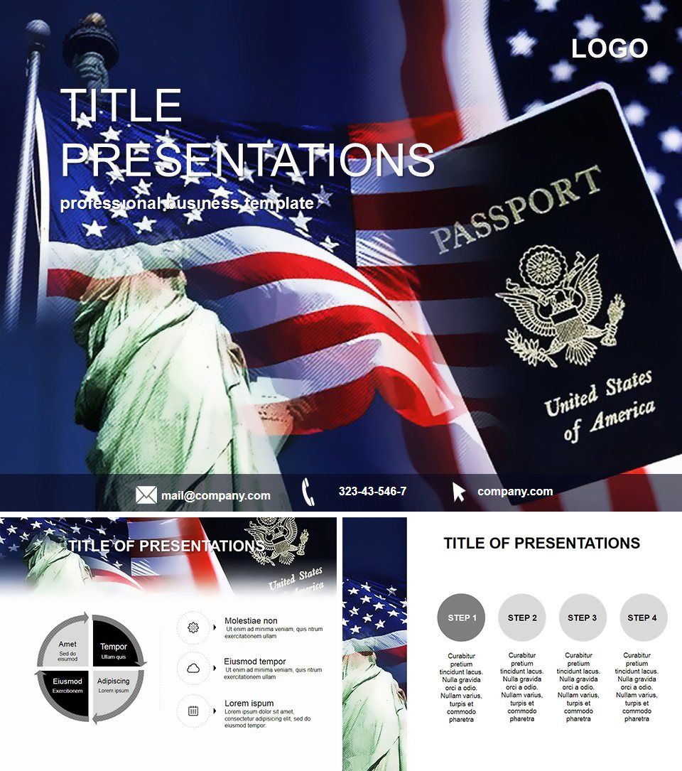 Usa Passport Powerpoint Template 