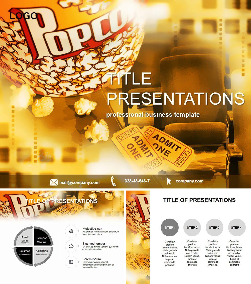 Popcorn and cinema PowerPoint Template