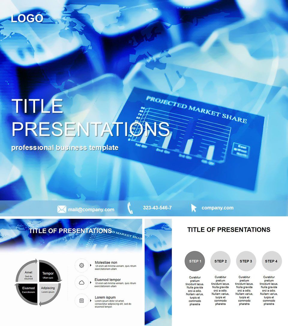 Projected market share PowerPoint Template