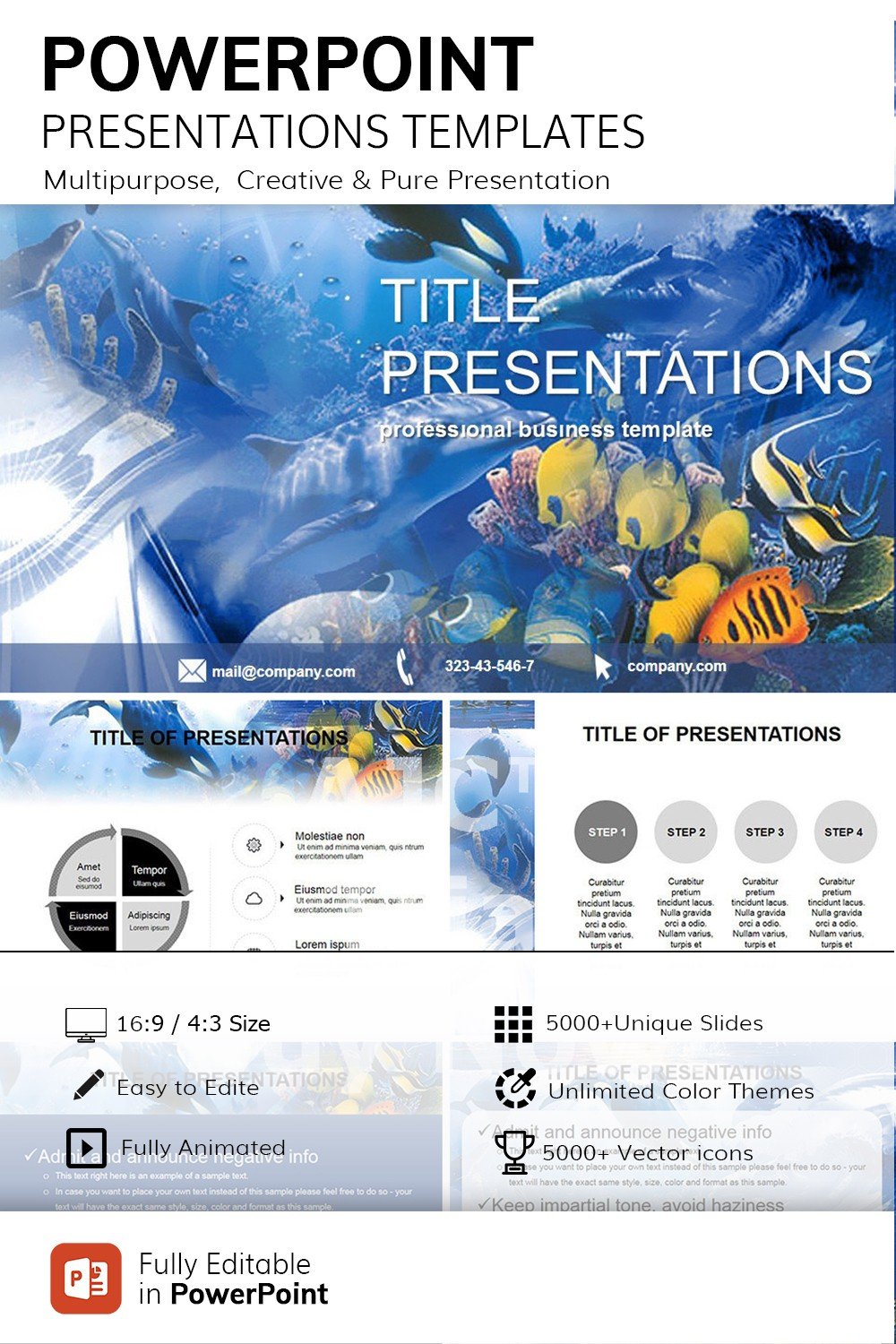 Underwater world PowerPoint Template