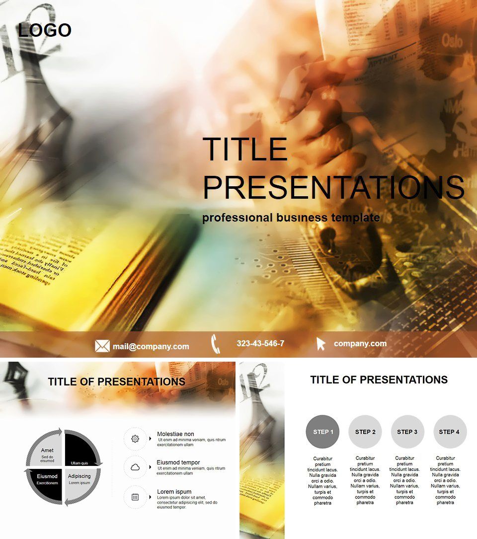 Publication news and articles PowerPoint Template