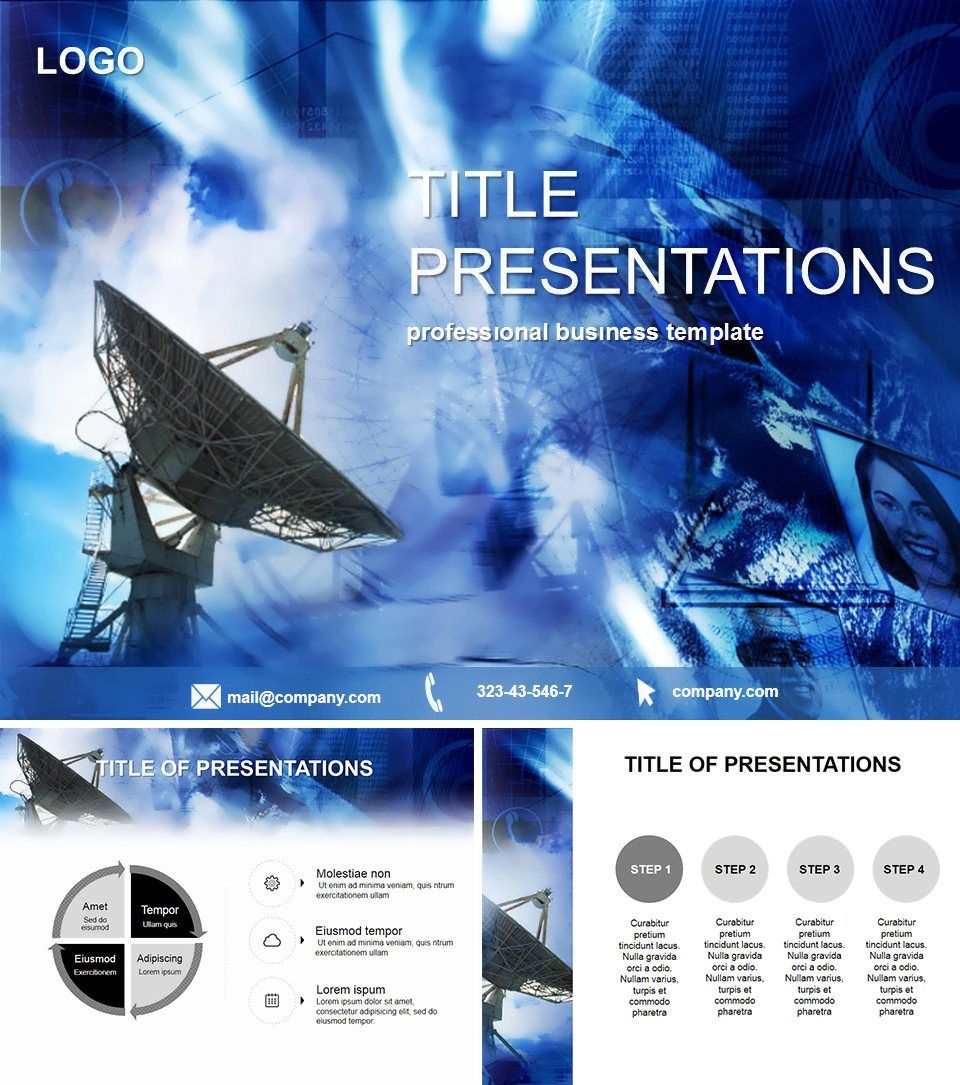 Satellite receiver PowerPoint template