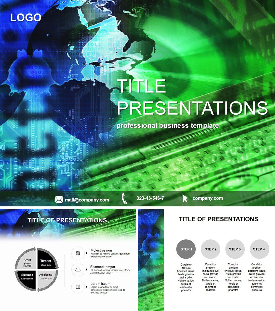 Internet access PowerPoint Template Presentation