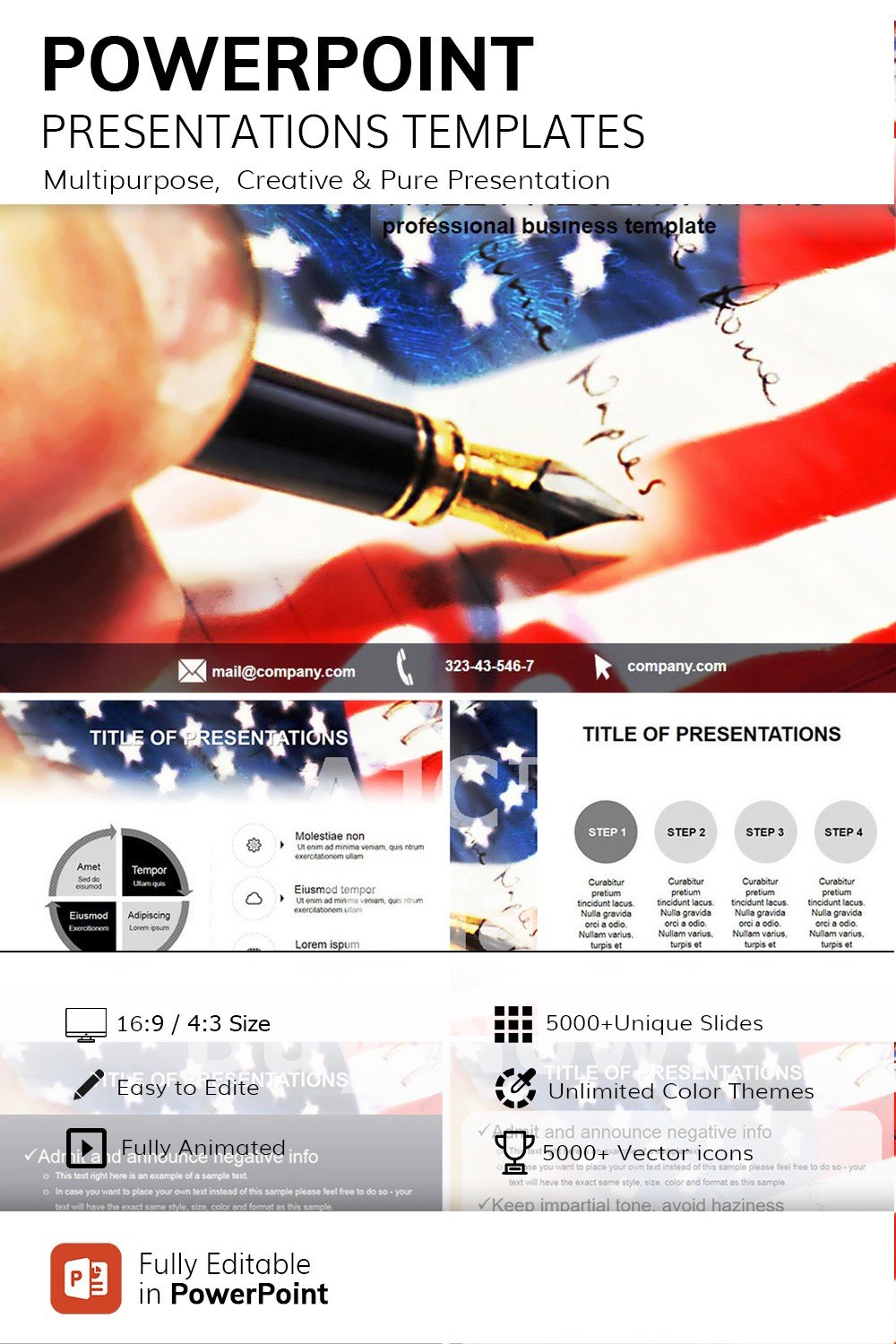 U S Government PowerPoint Template  ImagineLayout com