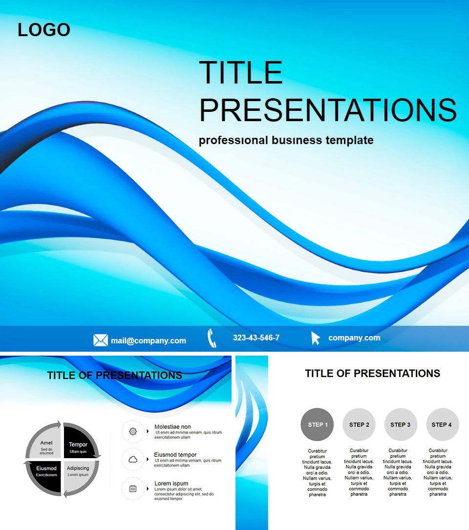 Blue Wave PowerPoint template