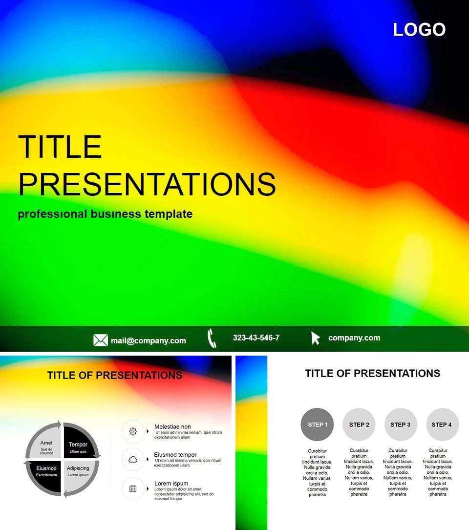 Three colors of the rainbow PowerPoint templates