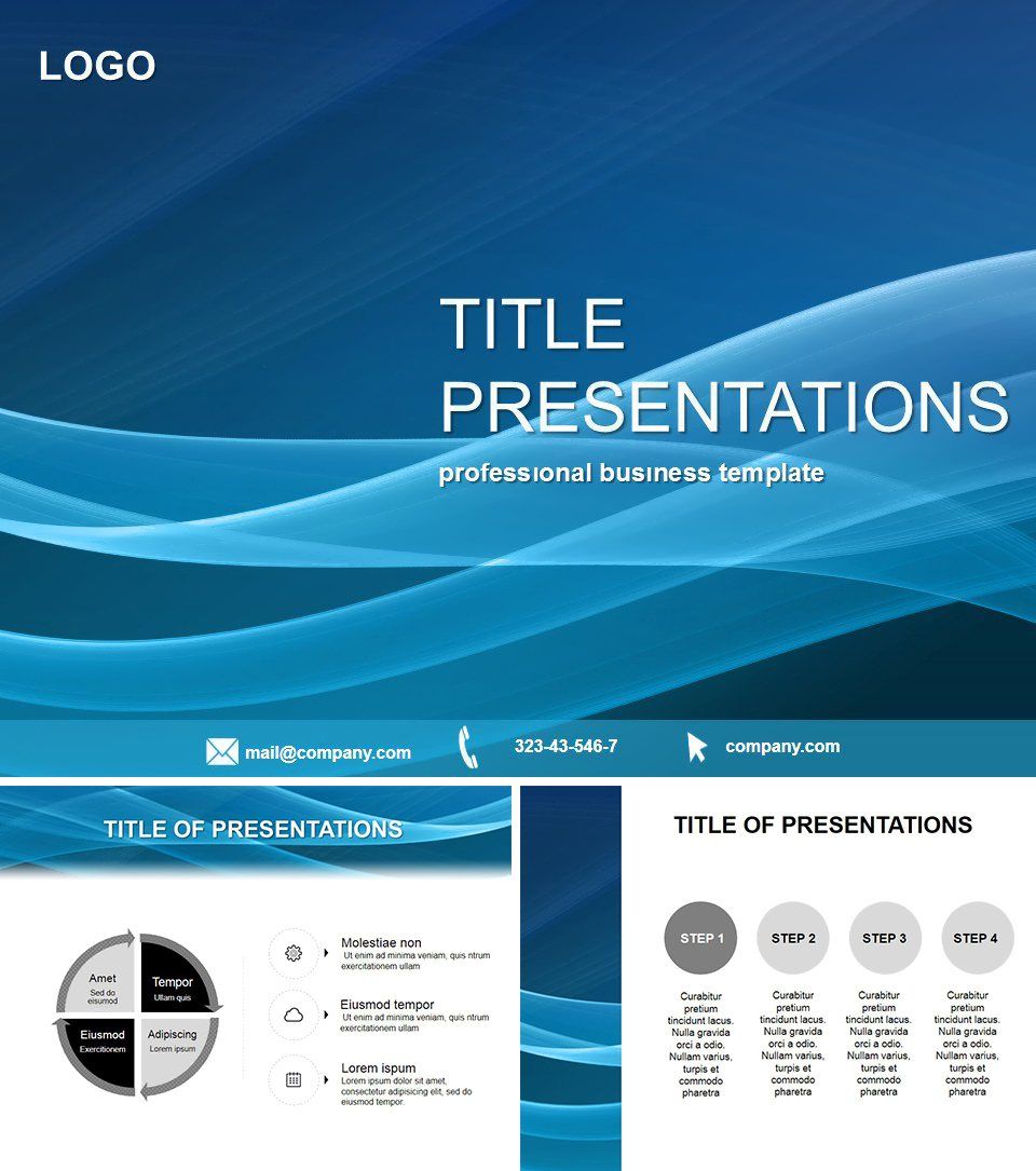 Blue Waves Background PowerPoint template