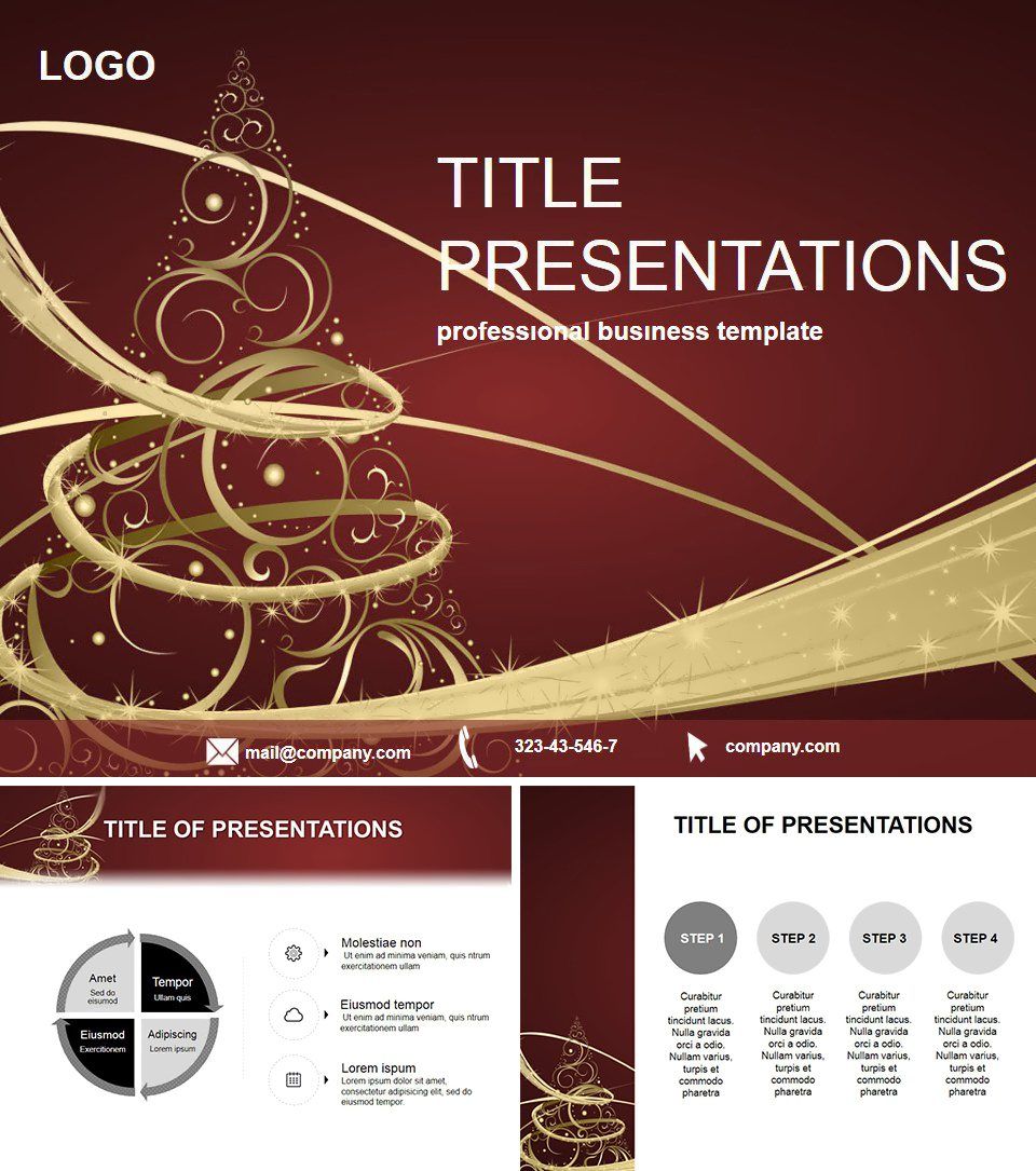 Abstract Christmas Tree PowerPoint Template: Presentations