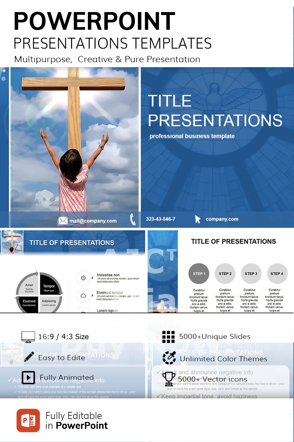 Faith and Prayer Child PowerPoint Templates | ImagineLayout.com