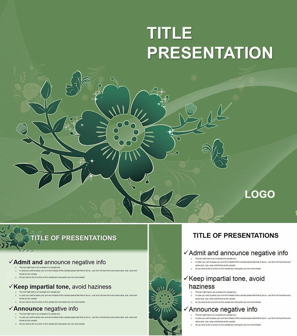 Flower of Joy Floral PowerPoint Template
